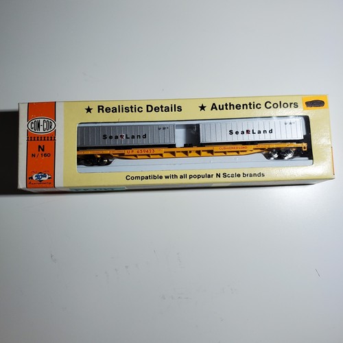 Coche plano Con-Cor 01207D escala N 90' piggyback Union Pacific #659423 amarillo | Zustand: New