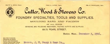 1906 Cutter Wood Stevens Co Foundry Specialties Tools Supplies Moulding Sand
