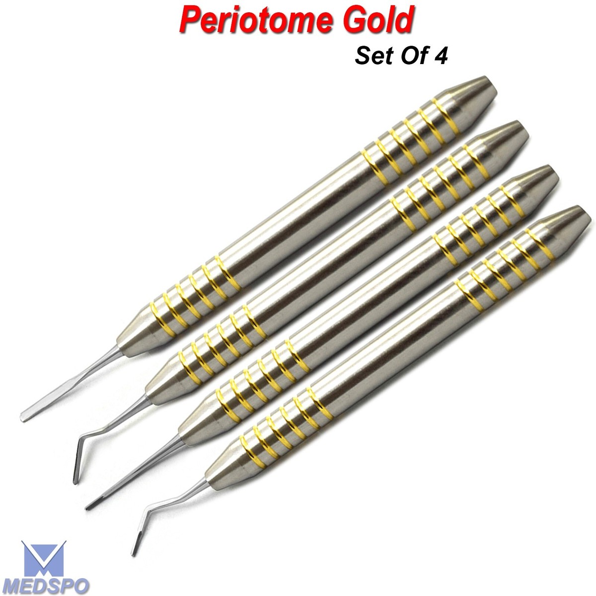 Kit Strumenti Dentali Medspo Per Estrazione Impianto: Set Di Elevatori Periostali E Periotoma In Acciaio Inox - Foto 5