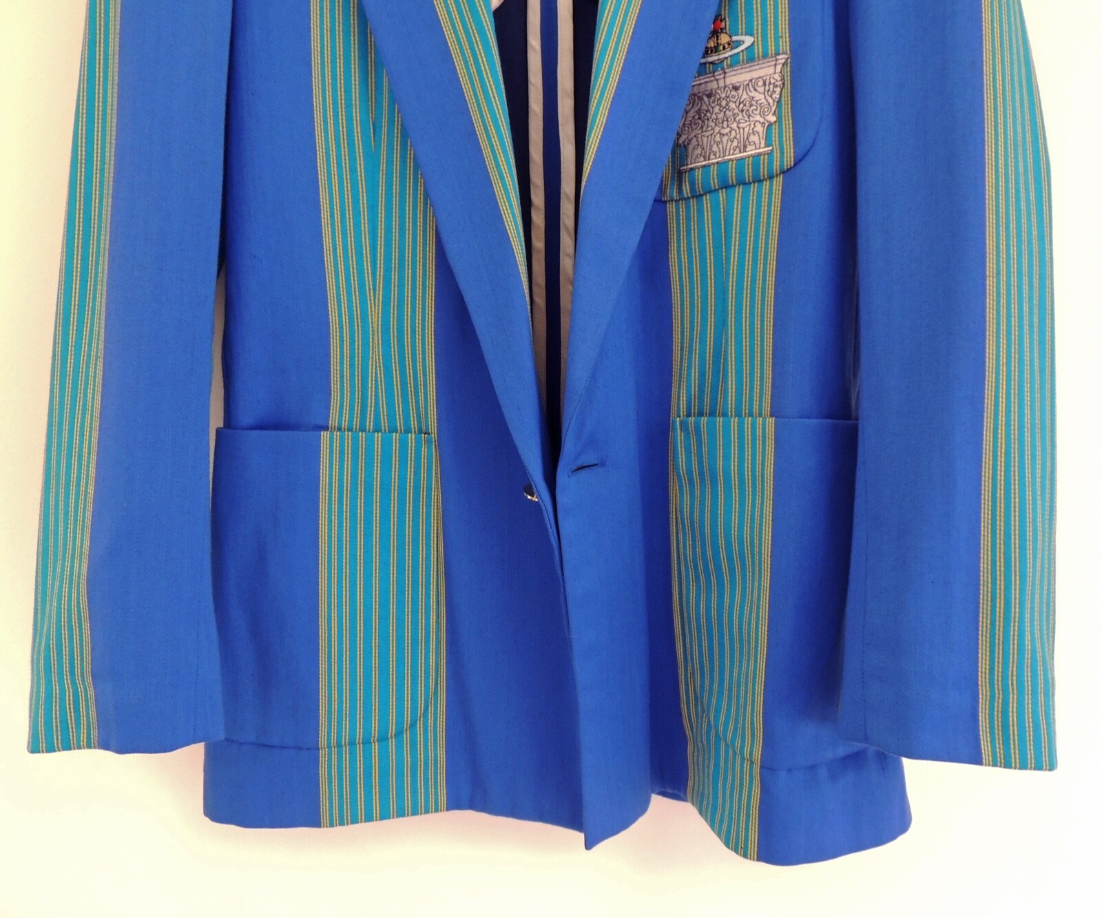 VIVIENNE WESTWOOD 1988 TIME MACHINE  Mens blue stripe deep sky blazer jacket Orb image 6