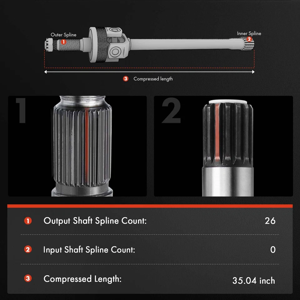 Conjunto de eje CV trasero izquierdo para Mercedes-Benz Sprinter 3500 2014-2018 base diésel Foto 2 de 4