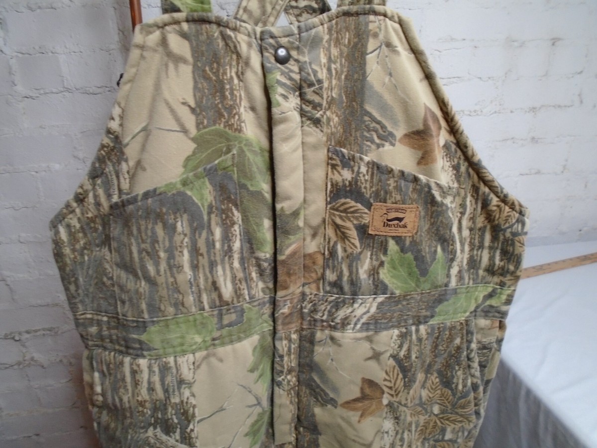VTG Duxbak Realtree Camo Insulated Overalls Mens Large
