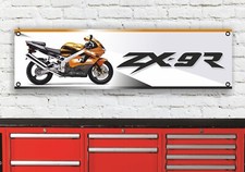 BR492B KAWASAKI ZX9R ORANGE INSPIRIERT WERKSTATT FLEXIBLES BANNER SCHILD KUNST