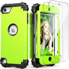 for iPod Touch 7th Generation Case with 2 Screen Protectors, Hybrid 3 in 1 Sh...