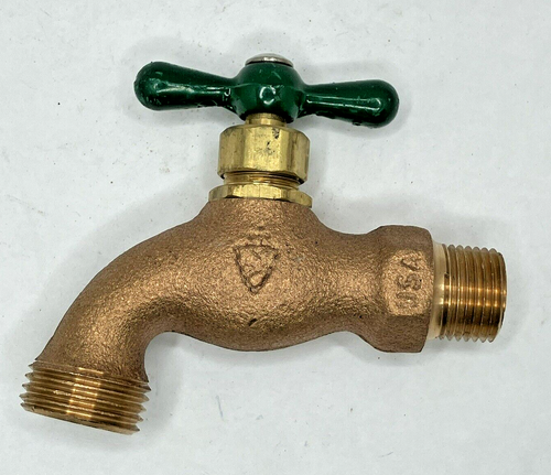 ARROWHEAD BRASS 301LF BRASS 1/2" MIP X 3/4 MALE HOSE BOBB FAUCET *Lot of (10)* - Picture 2 of 3
