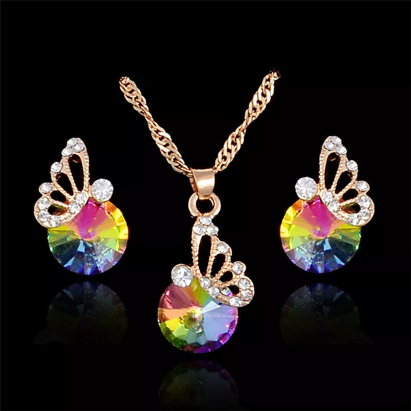 Swarovski butterfly necklace set outlet