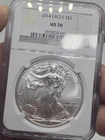 2014 $1 American Silver Eagle NGC MS70 Brown Label