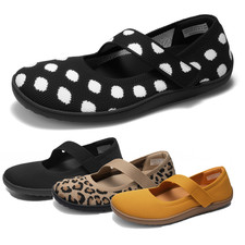 Women  s Comfortable Wide Toe Knit Mary Jane Flats Lightweight Breathable Shoes