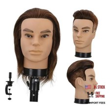 12" Barber Mannequin Head Male 100 Real Hair Mannequin Head with Human Hair 4