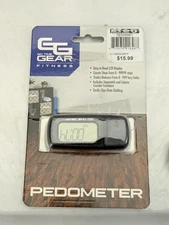 Go Time Gear Black Run Walk Fitness Pedometer Easy Clip LCD Display + Battery