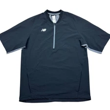 New Balance MT73706 Batting Jacket Men's Size M Black Pullover 1/4 Zip