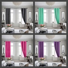 Adam 100 Blackout Window Curtain 2 Panels Room Darkening White Linen Grommet