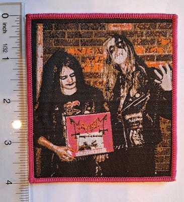 Mayhem Morbid Dead Euronymous Hot Pink Border Woven Patch