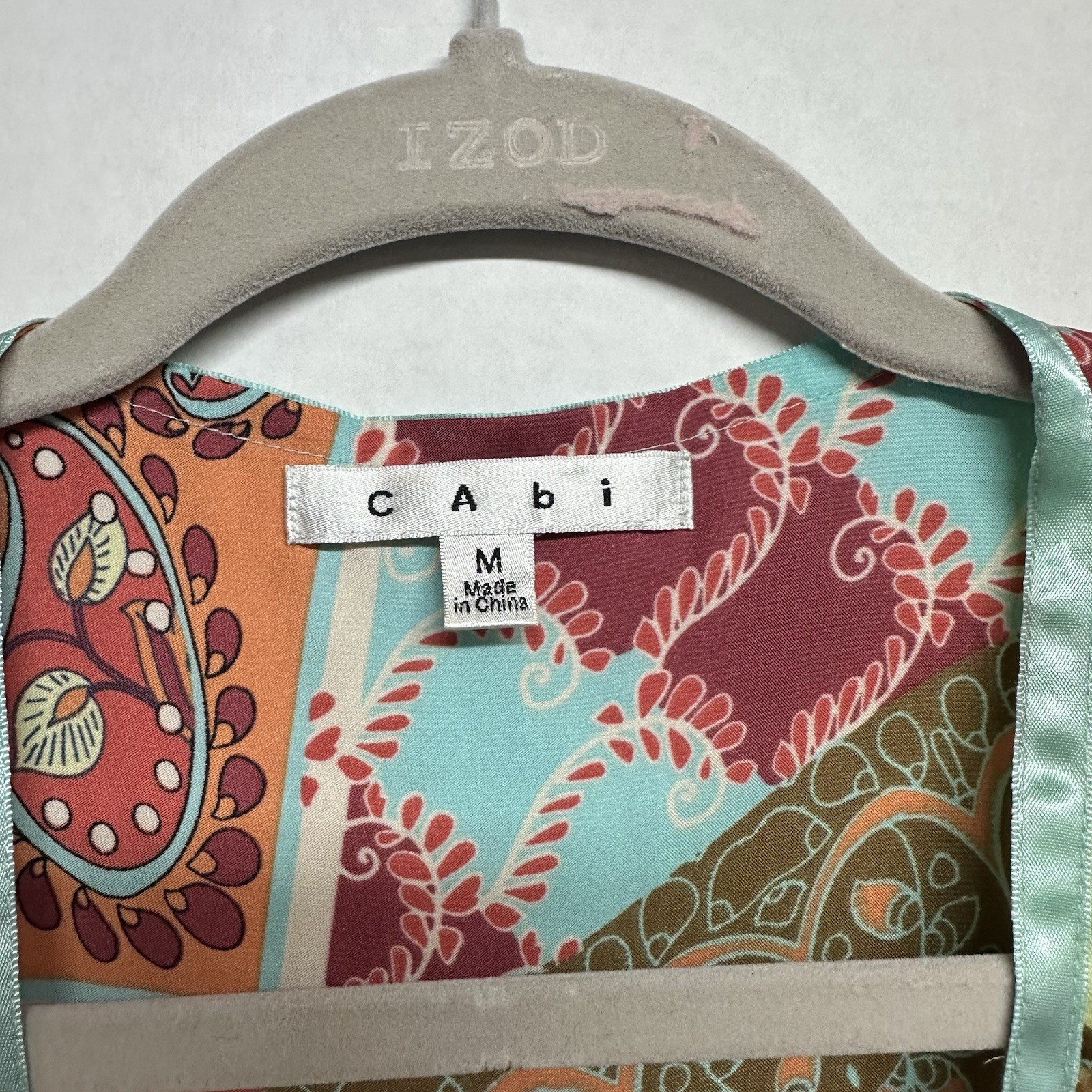 CAbi Patchwork Print Kimono Jacket Tie Front Bell… - image 2