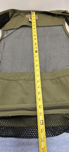 LL Bean Green Hunting & Fishing Vest Leather Trim Mesh Back - Women's Reg Small - Picture 9 of 13
