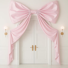 95 X 70 Inches Large Bow Themed Party Decorations Giant Pink Bow Decor Satin Rib
