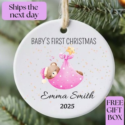 Baby s First Christmas Ceramic Ornament - Newborn Baby s First Christmas Ornamen