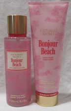 Victoria's Secret Fragrance Mist  Lotion Set Lot 2 BONJOUR BEACH vanilla pear