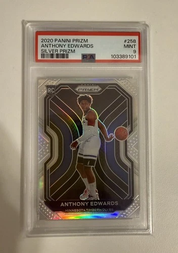 2020-21 Panini Prizm - Anthony Edwards #258 Silver Prizm Rookie PSA 9