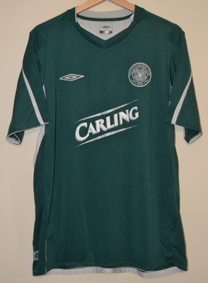 Vintage Glasgow Celtic 2004/05 Umbro Carling Auswärtstrikot Herren Größe Large