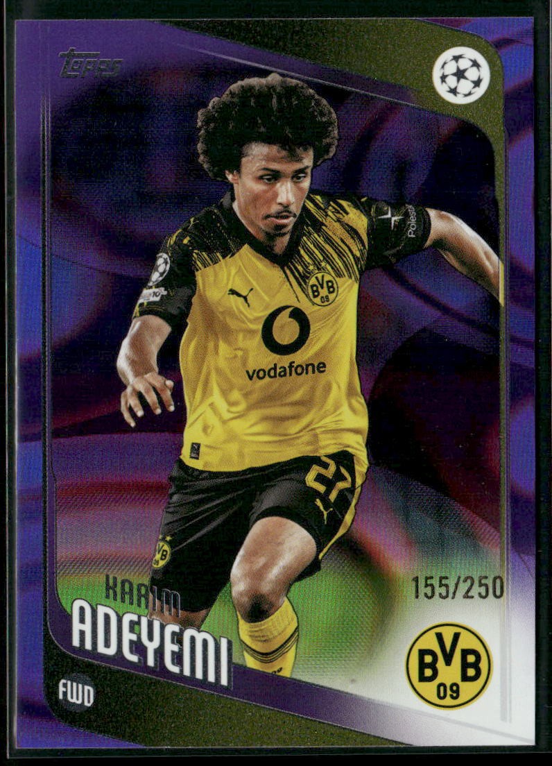 Karim Adeyemi 2025-26 Topps UEFA Club Competitions Purple Raindrops #128 /250