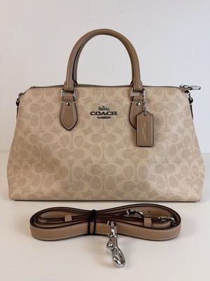Coach Georgia Satchel Bag In Signature Canvas CW422 Gold/Tan/Brown