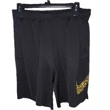 Nike Men's Black Athletic Shorts L Dri-FIT Mesh Polyester Drawstring Logo