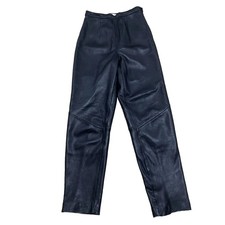 Valerie Stevens vtg 90s Leather Pants Women 6 Black Lined New Zealand Lambskin