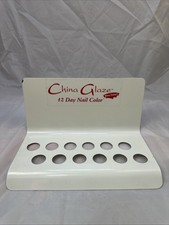 China Glaze Vintage Display 12 Colors Nail Polish Stand Holder Porcelain Metal