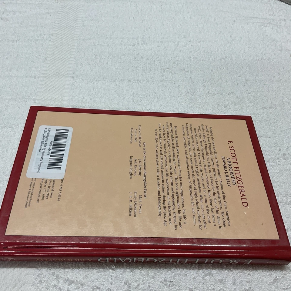 F. Scott Fitzgerald: A Biography by Edward J. Rielly (English) Hardcover Book - Image 2 of 4