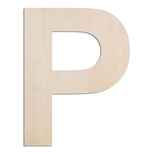 Large Wooden Letter P 12 Inch 1/4 Thick Big Wood Craft Wall Decor Unfinished