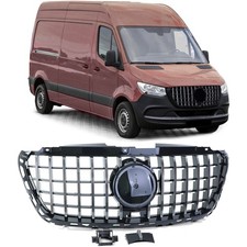 Sport K&uuml;hlergrill Schwarz Glanz Chrom f&uuml;r Mercedes Sprinter W907 910 ab 18