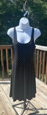 Old Navy Sz S Tank Pullover Dress Black w/ White Polka Dots K-48