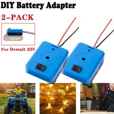 2-Pack DIY Power Wheels ABS Adapter For Dewalt 20V Lithium-Battery with 14 AWG