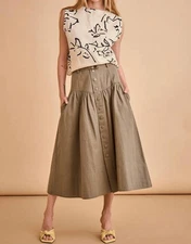 Hunter Bell Delaney Midi Skirt Army Green