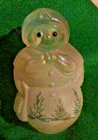Fenton Art Glass, Snowwoman Woodland, signed S.V. Williams
