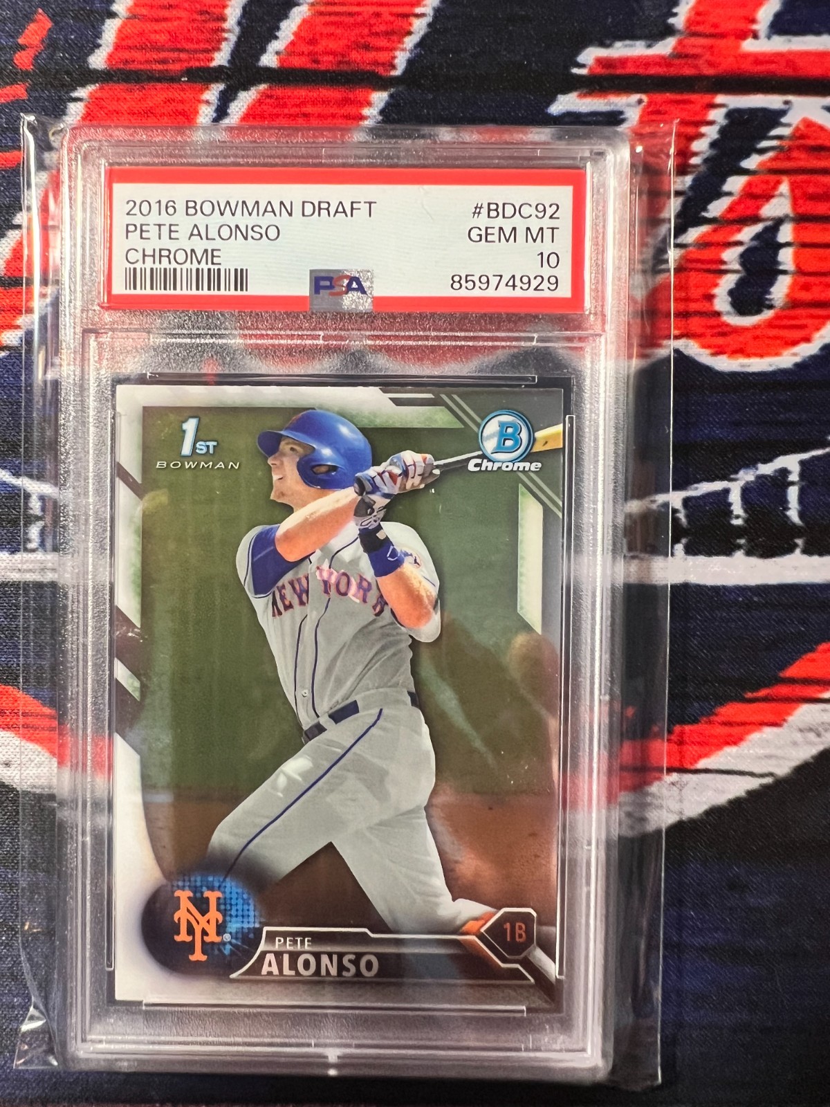 2016 BOWMAN DRAFT CHROME PETE ALONSO RC #BDC92 PSA GEM MT 10