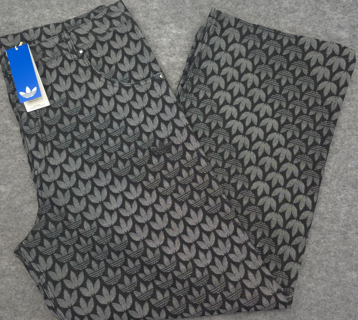 KC6380 adidas Originals Denim Loose Monogram Pants Men's Size 38