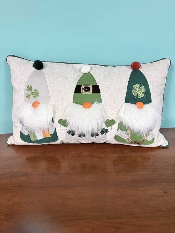 Storehouse St. Patrick's Day Gnome Pattern Multicolor Rectangle Pillow
