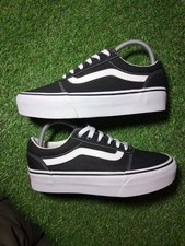 Nuovo VANS OLD SKOOL Chunky Lift Platform nero bianco donna UK 6 
