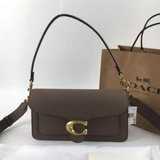 C.OACH CH857 Shoulder Bag 26 Polished Pebble Leather Snap closure 2WAY