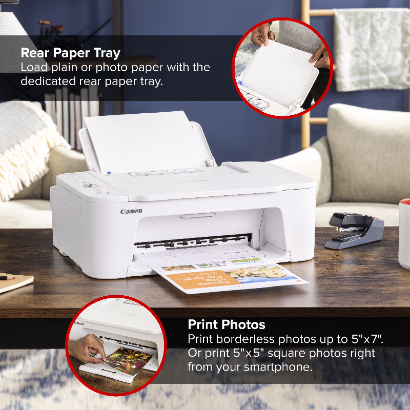 Canon PIXMA TS3722 Wireless All-In-One Inkjet Printer for Home Office ...