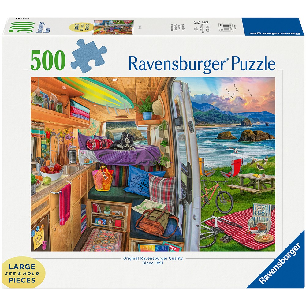 Ravensburger Rig Views 500 Piece Jigsaw Puzzle Large Format Van Life Scene