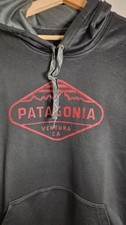 Patagonia Black Hoodie Mens Size Medium Regular Red Logo Vgc Long Sleeve