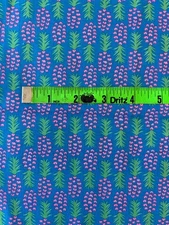 3/4 yd Dear Stella fabric Pineapple print Patt # 1226 blue, pink, grn