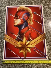 2019 1014 Disney Store Marvel Studios Captain Marvel Lithograph Poster
