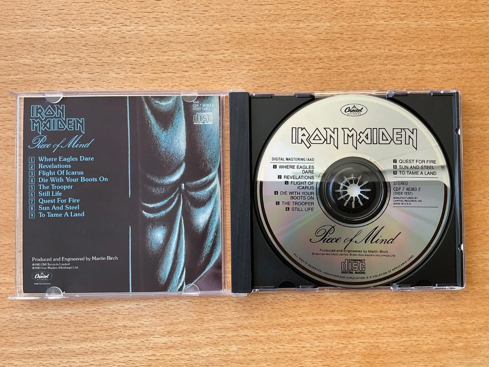 CD Iron Maiden - Piece of mind 1st press 1987, Capitol Made in U.S.A. sgut vgood - Bild 3 von 4