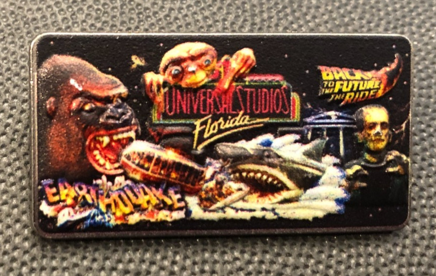 Universal Studios pin Florida Earthquake Back to the Future Jaws Frankenstein