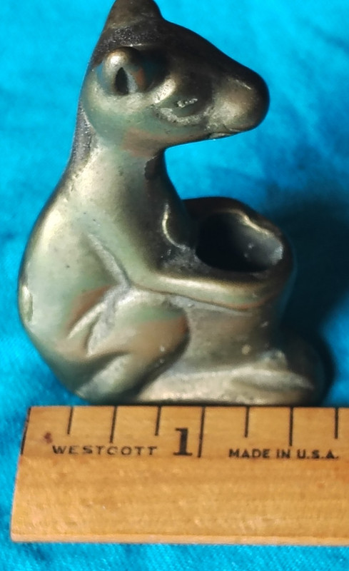 Vintage Brass Kangaroo Figurine, Toothpicks holder or Cigarette Snuffer