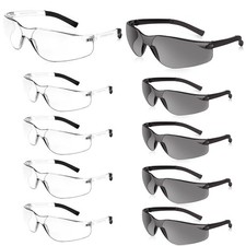 Clear Safety Glasses Bulk of 10 ANSI Z87.1 Protective Eyewear Scratch-Resista...